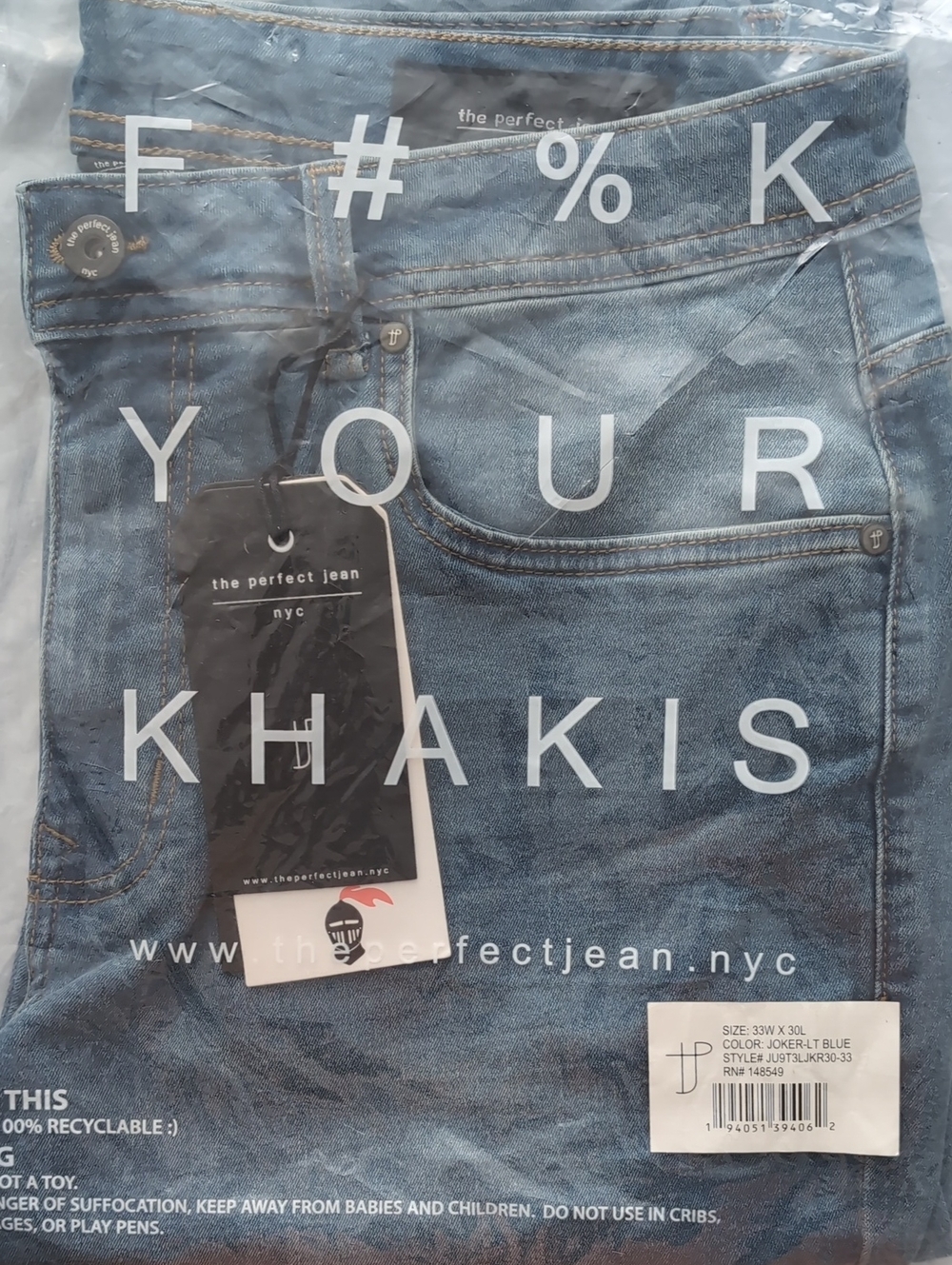 The Perfect Jean NYC Slim Straight Jeans in Joker-LT Blue- 33X30